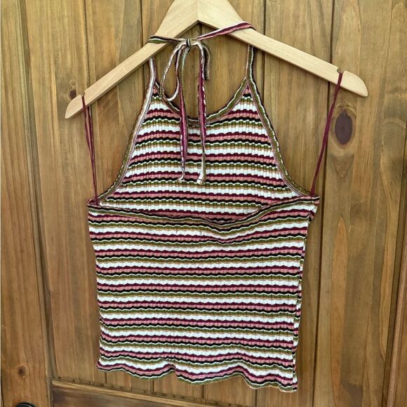 American Eagle Striped Ribbed Halter Top in Multicolor - Picture 3 of 8